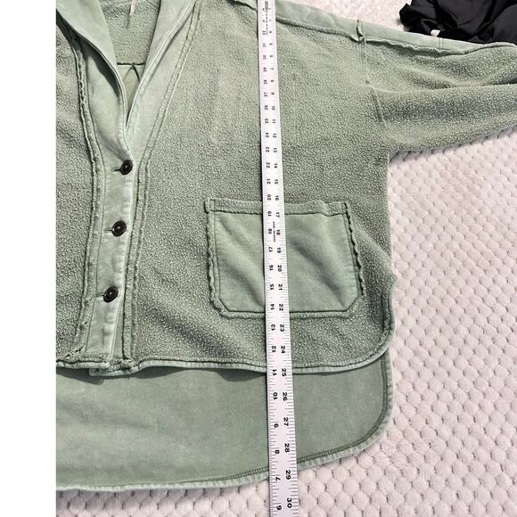 Free People Jordan Jacket Women's Small Green Oversized Front Button Pockets - Picture 11 of 13